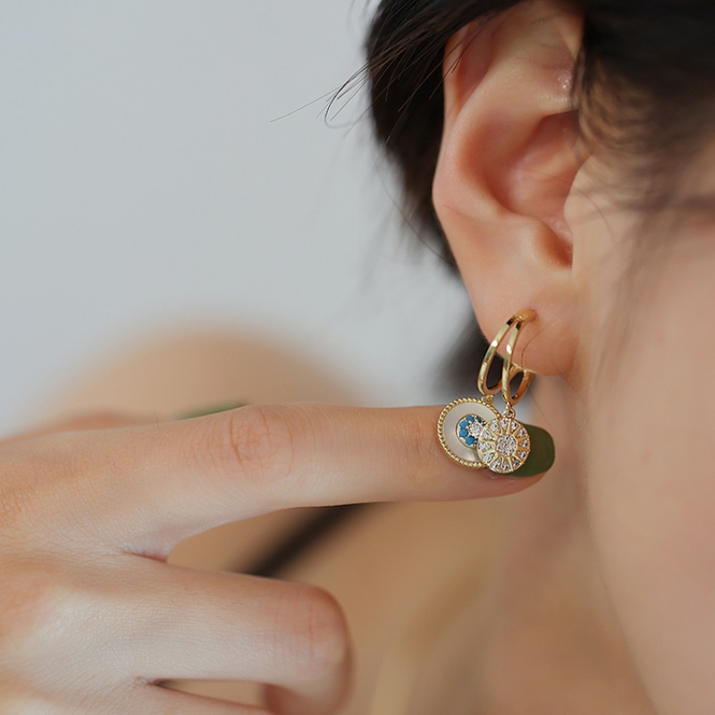 Bông Tai Mạ Bạc 925 Dáng Dài Hình Ngôi Sao Năm Cánh Phong Cách Hàn Quốc Sang Trọng Cho Nữ