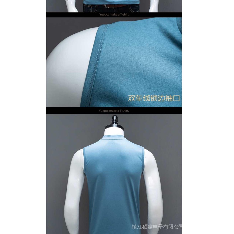 Áo Thun Ba Lỗ Cổ Cao Màu Sắc Thời Trang Cho Nam