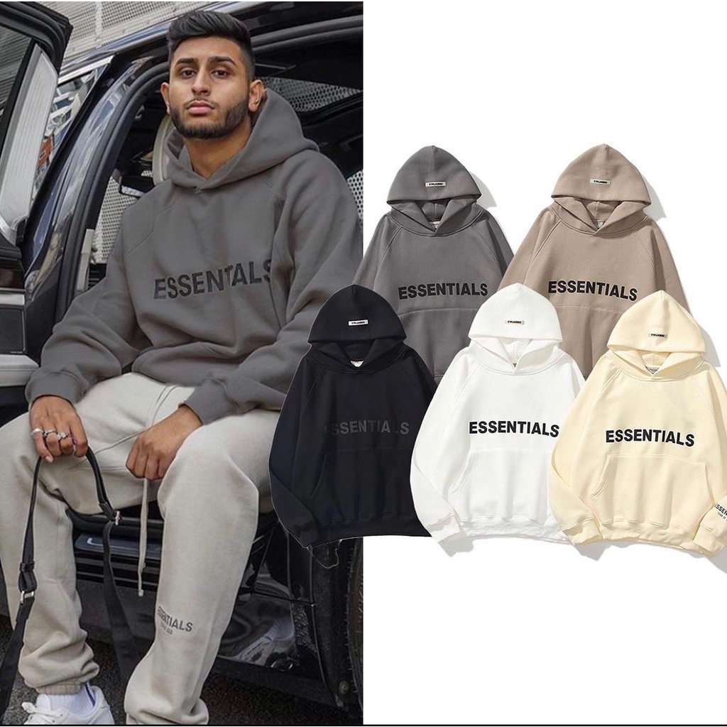 Áo Hoodie Nữ Essentials [FREESHIP] Sweater dài tay có mũ, kiểu dáng trẻ trung cá tính 4 màu XÁM| BE| NÂU| TRẮNG Ulzzang | BigBuy360 - bigbuy360.vn