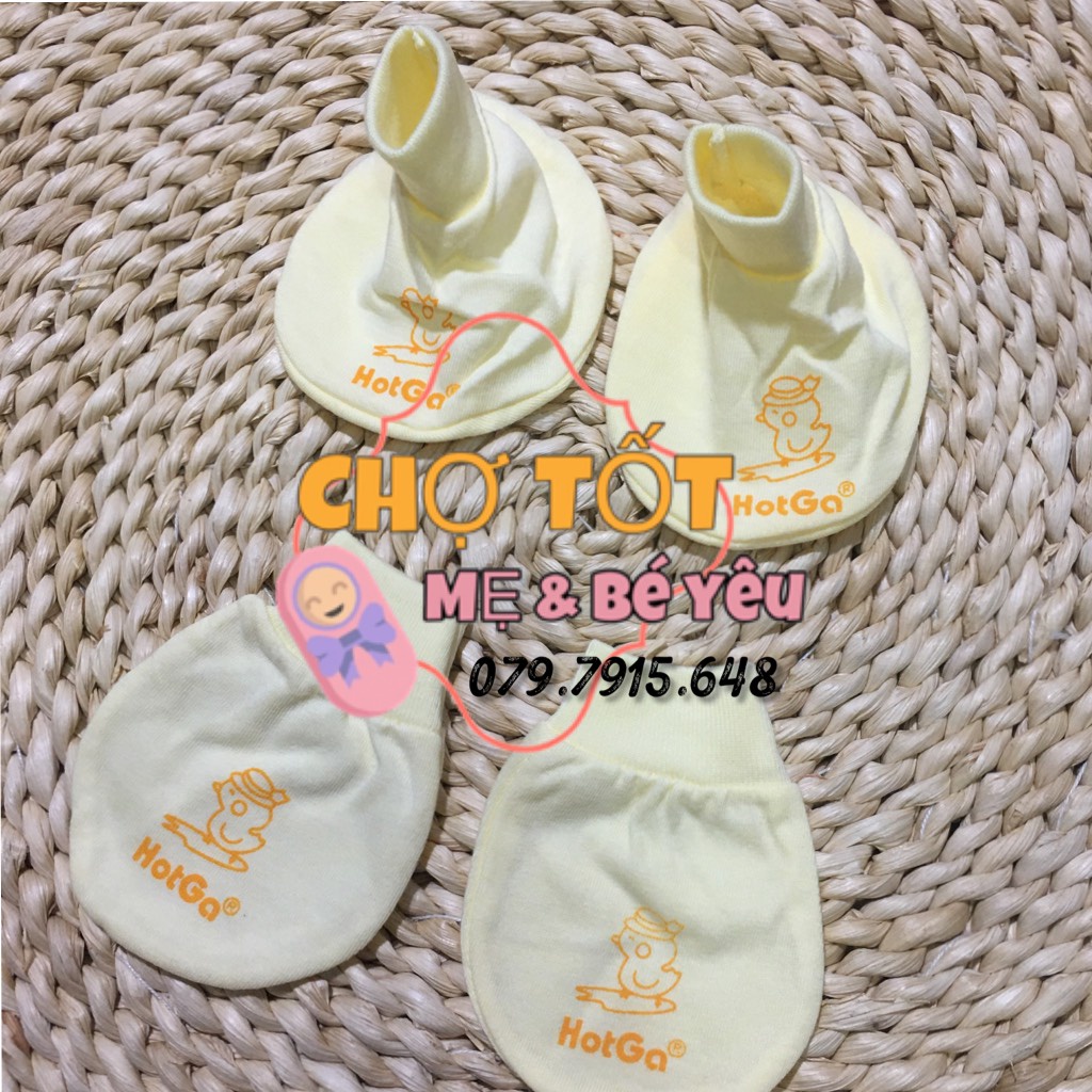 Combo 5 Bộ Bao Tay, Bao Chân Cho Bé Hotga Cotton Cao Cấp ( 0-3 tháng)_LOẠI MÀU