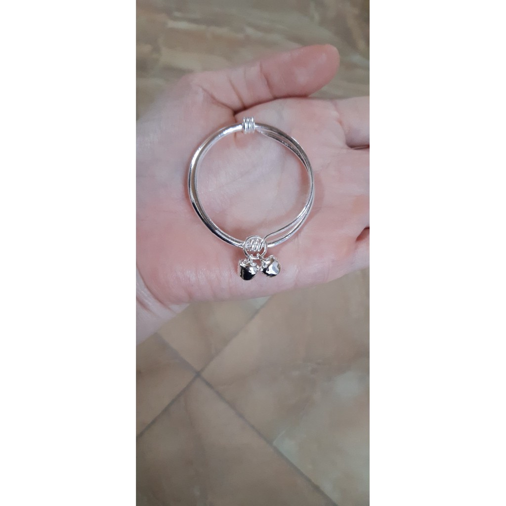 Vòng tay mạ bạc đính chuông xinh xắn cho bé