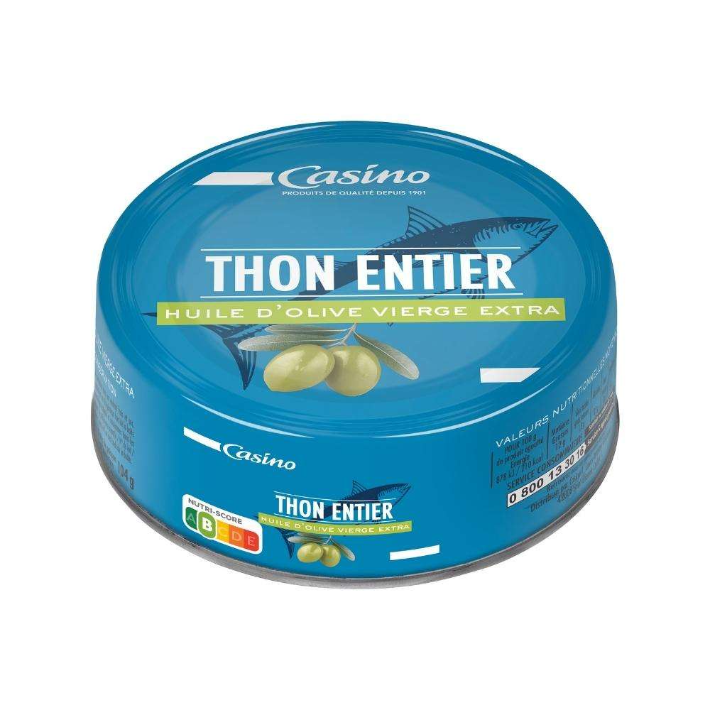 Cá Ngừ Ngâm Dầu Oliu Casino 160g - Casino Thon Entier Huile D'Olive Vierge Extra