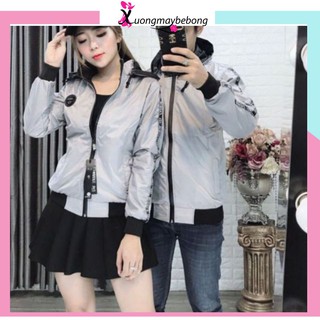 Áo khoác dù couple nam nữ, nón tháo rời