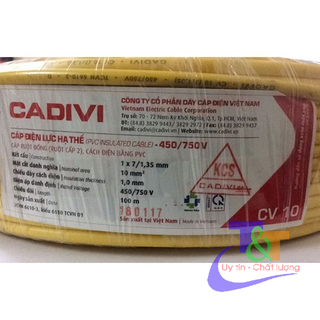 Dây Điện Đơn Cadivi Cv 1.5, 2.5, 4.0, 6.0, 8.0, 10 mm2 (Cuộn 100m)