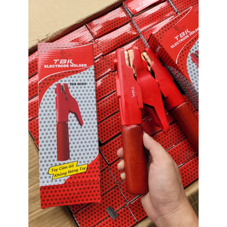 Kìm hàn tay gỗ TBK 600a, kìm hàn cán gỗ