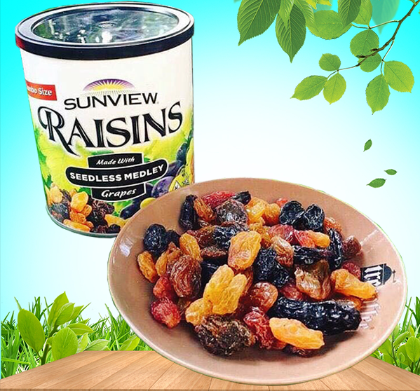 Nho Khô Thập Cẩm Mỹ Raisins 425g (Có QR Chống Hàng Giả) - Nho Sấy Hoa Kỳ Đủ Vị Tốt Tim Mạch và Tiêu Hóa