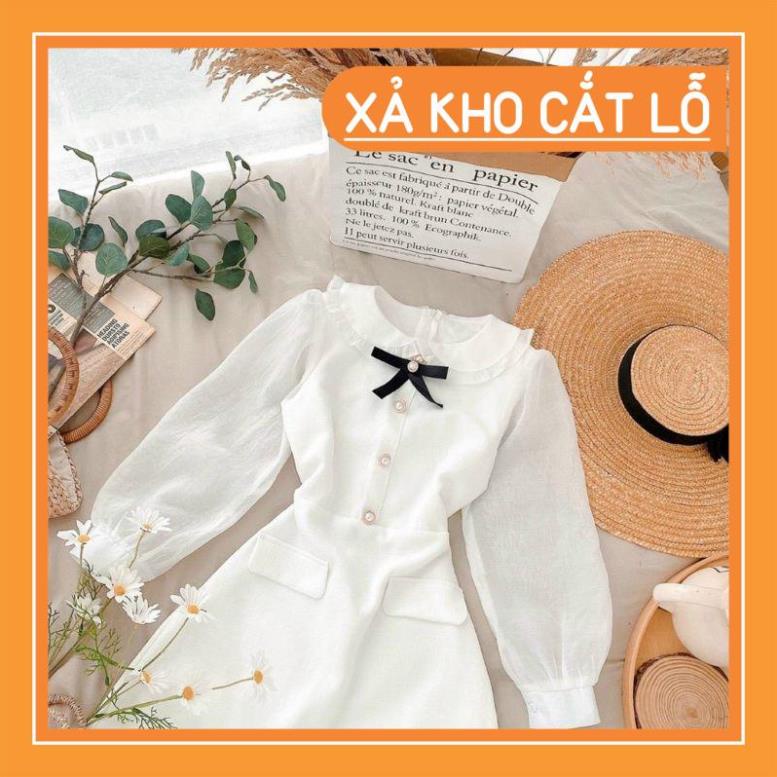 [Quần Áo Hot] Váy tay bồng tag nơ cổ tay xốp dài | BigBuy360 - bigbuy360.vn