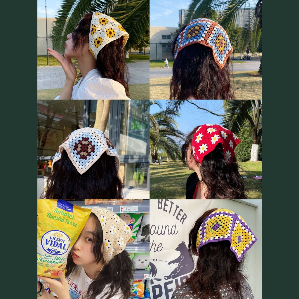 Băng đô Haimeikang kiểu tam giác thời trang boho tùy chọn màu sắc cho nữ