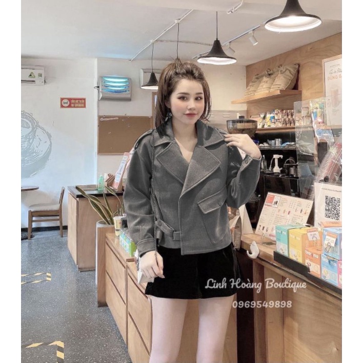 [Ảnh thật+Video]Áo khoác cổ vest dáng ngắn, túi hộp dày đẹp, ấm áp.Áo khoác dạ nữ thời trang mùa đông. | BigBuy360 - bigbuy360.vn