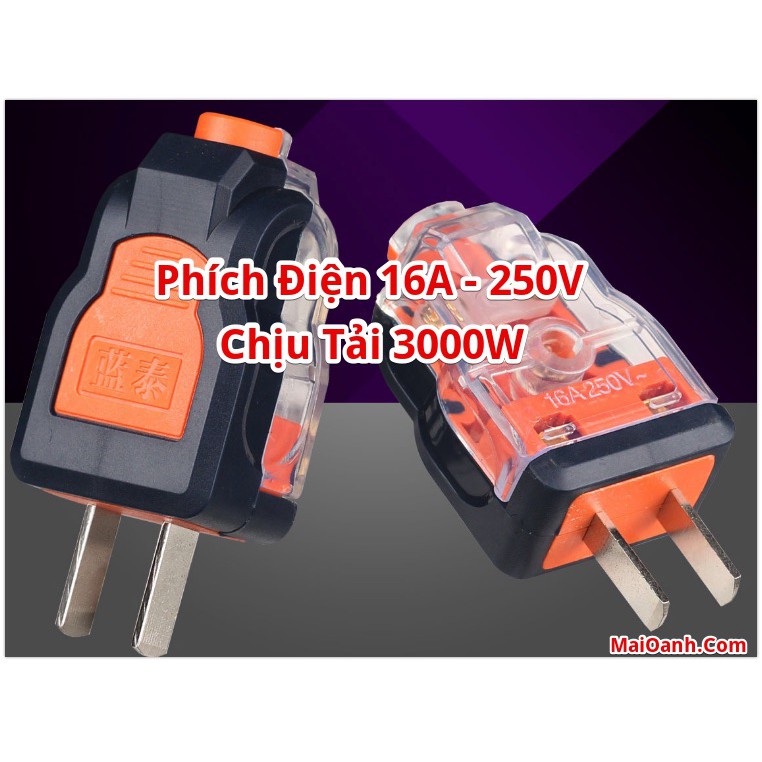 Phích Cắm Điện Nhựa Chống Cháy - Chịu Tải 16A 250V (PD137)