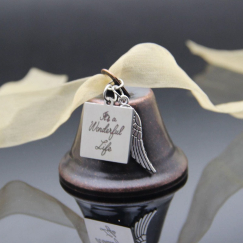 Qq * Chuông Giáng Sinh Bằng Kim Loại Với Cánh Thiên Thần Charm Its Wonderful Kèm Dây Treo Trang Trí Cây Thông Noel