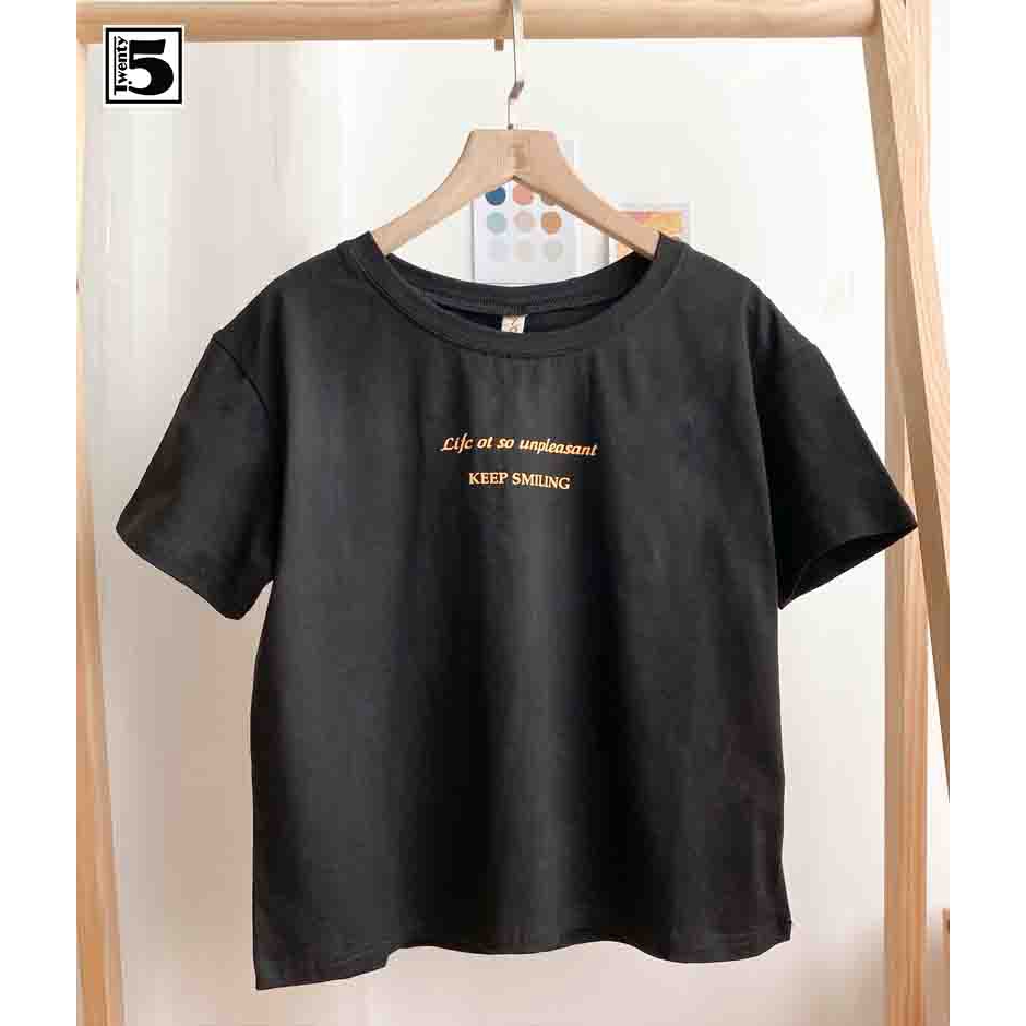 [Mã FASHIONMALLT4 giảm 15% đơn 150k] Áo thun chữ Keep Smiling 3238