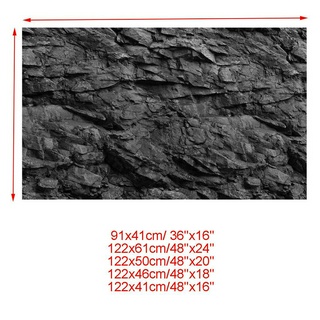 Áp Phích Trang Trí Bể Cá Kết Cấu Đá Đen 3d