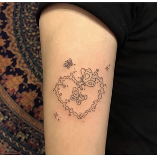 Hình xăm dán tạm thời chống thấm nước hình trái tim/ bướm dễ thương