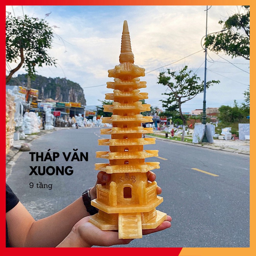 Mẫu hottrend Tháp văn xương hoàng long màu vàng nổi bật, vật trưng bày phong thủy, biểu tượng trí tuệ, sáng suốt, tinh t