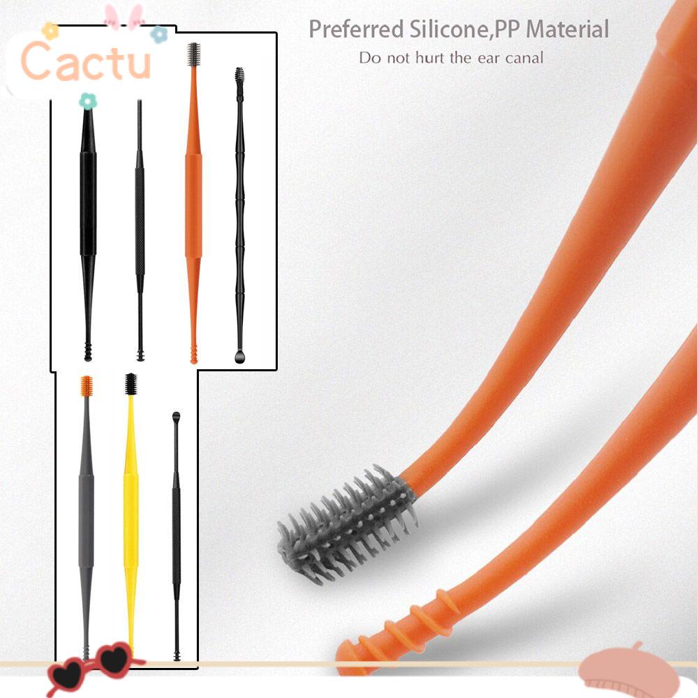Dụng Cụ Lấy Ráy Tai Hai Đầu Bằng Silicon Mềm Có Thể Tái Sử Dụng ​Công Cụ Làm Sạch Xoắn Ốc / Nhiều Màu