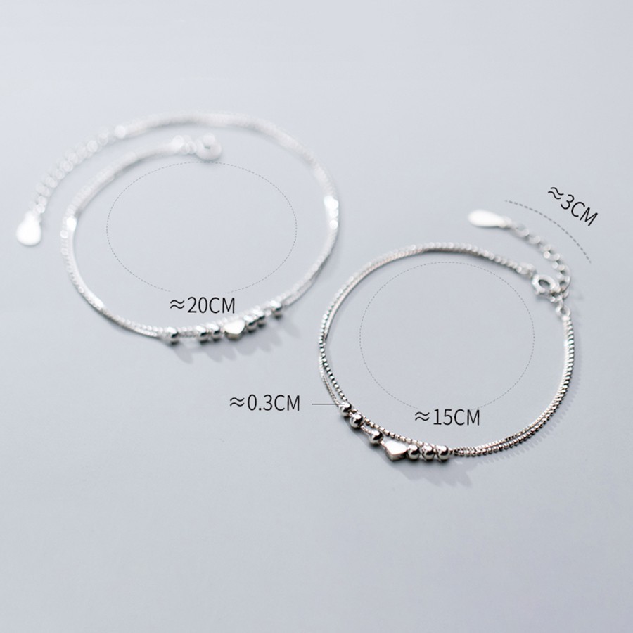 Lắc Tay Nữ Bạc Hình Tim Bạc ITALY S925 Màu Trắng Bạc Cao Cấp L2486 Bảo Ngọc Jewelry