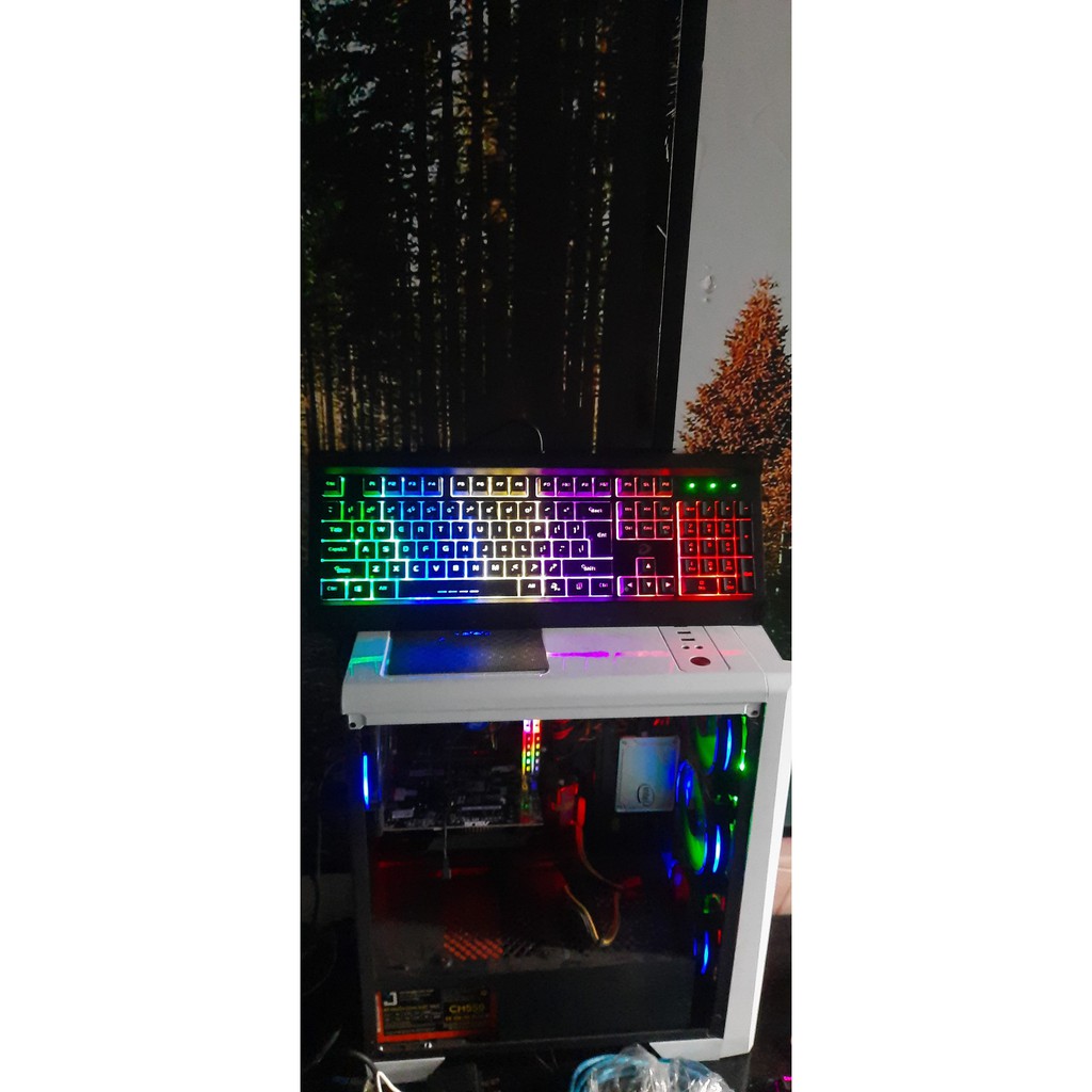 Bàn Phím Giả Cơ DareU LK145 Led Rainbow Gaming (Đen)