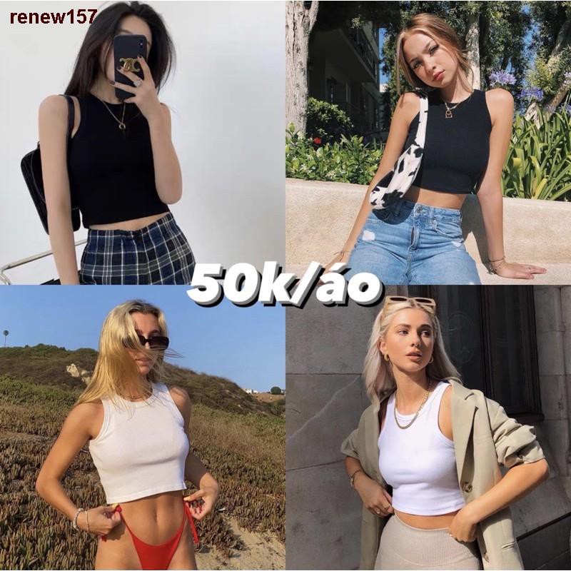 ✁❁renew157Áo 3 lỗ croptop trendy sỉ 40k/áo chất dày chuẩn form chất dày bo tăm mịn kèm video thật tanktop croptop trendy