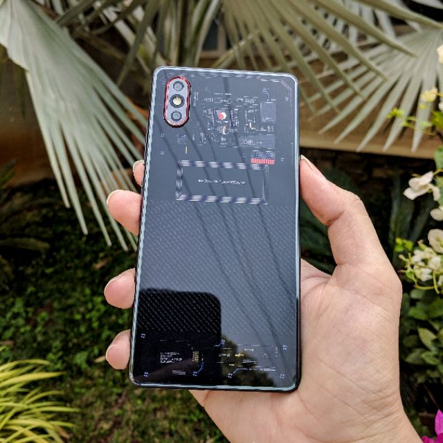 Miếng dán mặt lưng cường lực dẻo in hình mi8ee cho Xiaomi Mi8se