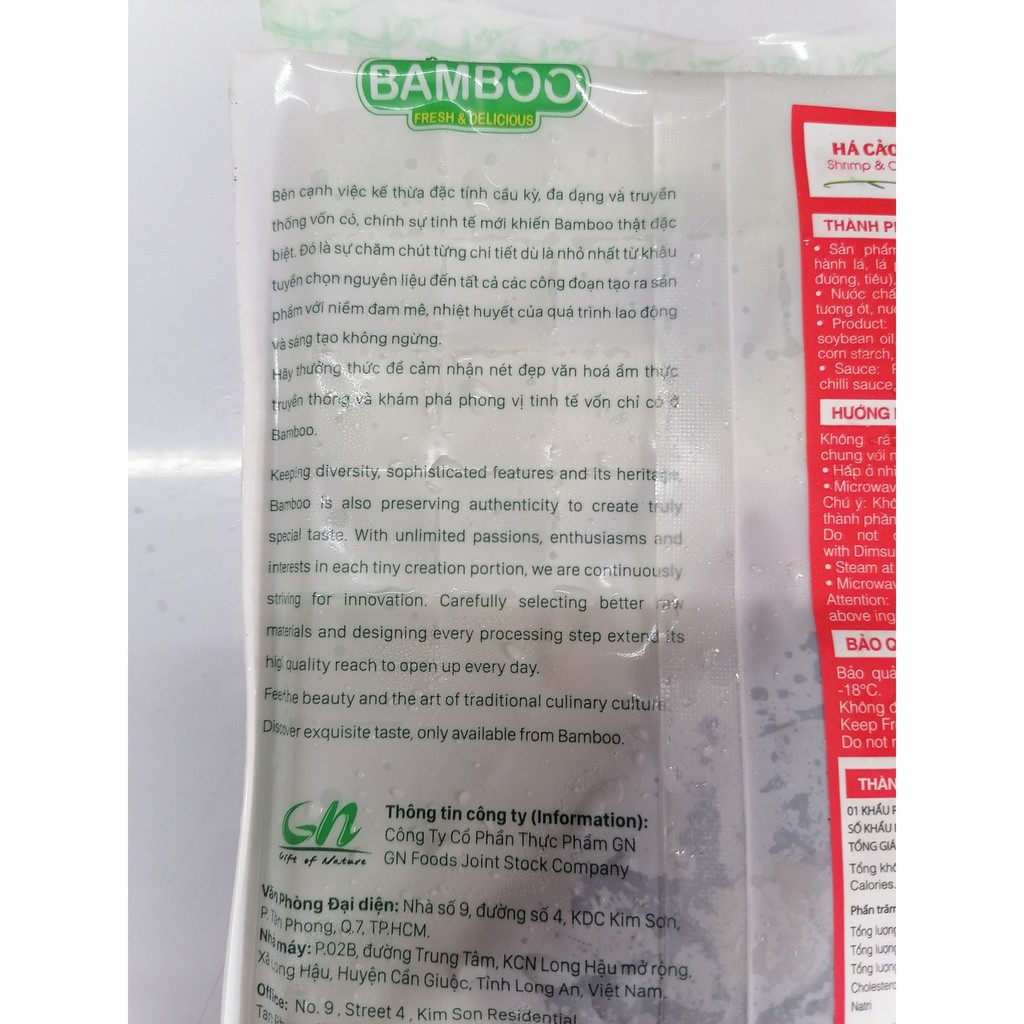 [300g – TÔM HẸ] Há cảo [VN] BAMBOO Shrimp &amp; Chive Haukau (nw5)