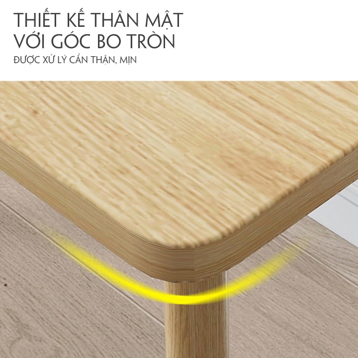Bàn làm việc thông minh đa năng có ngăn kéo chất liệu gỗ thông tự nhiên mặt bàn phủ MDF chống xước tiện lợi