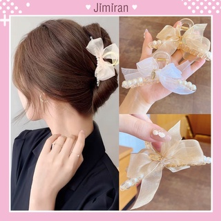 Kẹp tóc Hàn Quốc cặp tóc càng cua kim loại Nơ voan xinh xắn dành cho nữ JIMIRAN KT15