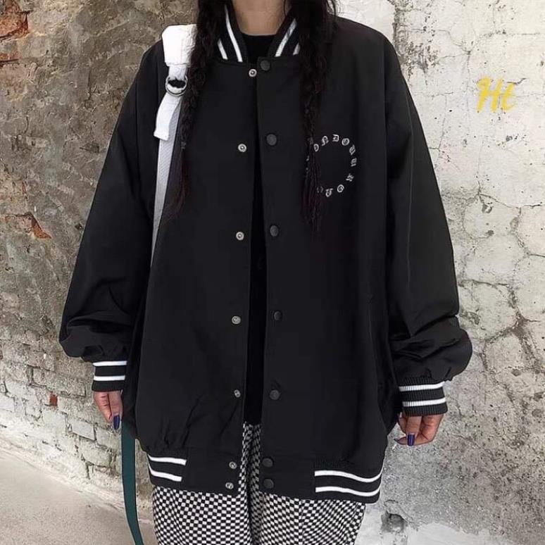 Áo bomber gió dù cổ bo chữ vòng tròn Ht