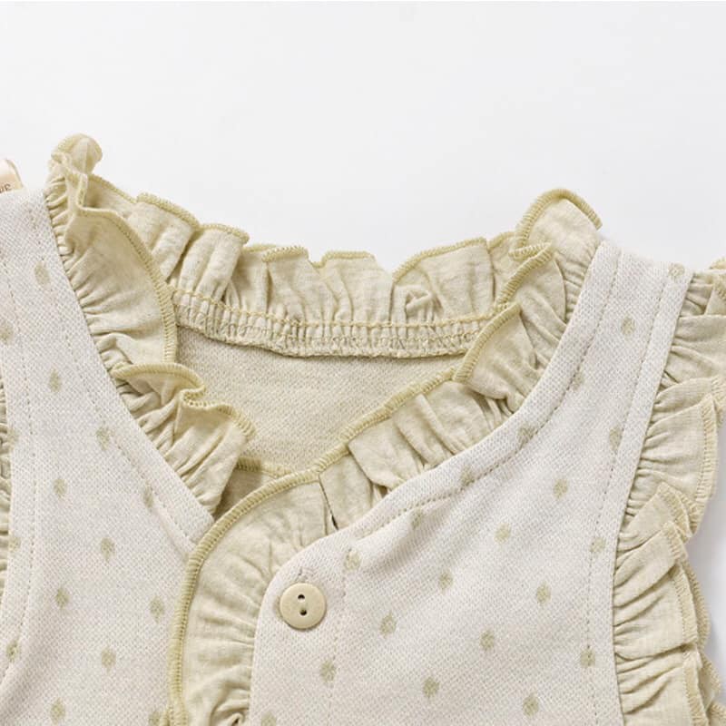 Áo khoác gile cho bé gái 0-3 tuổi 100% cotton hữu cơ tự nhiên không chất tẩy nhuộm
