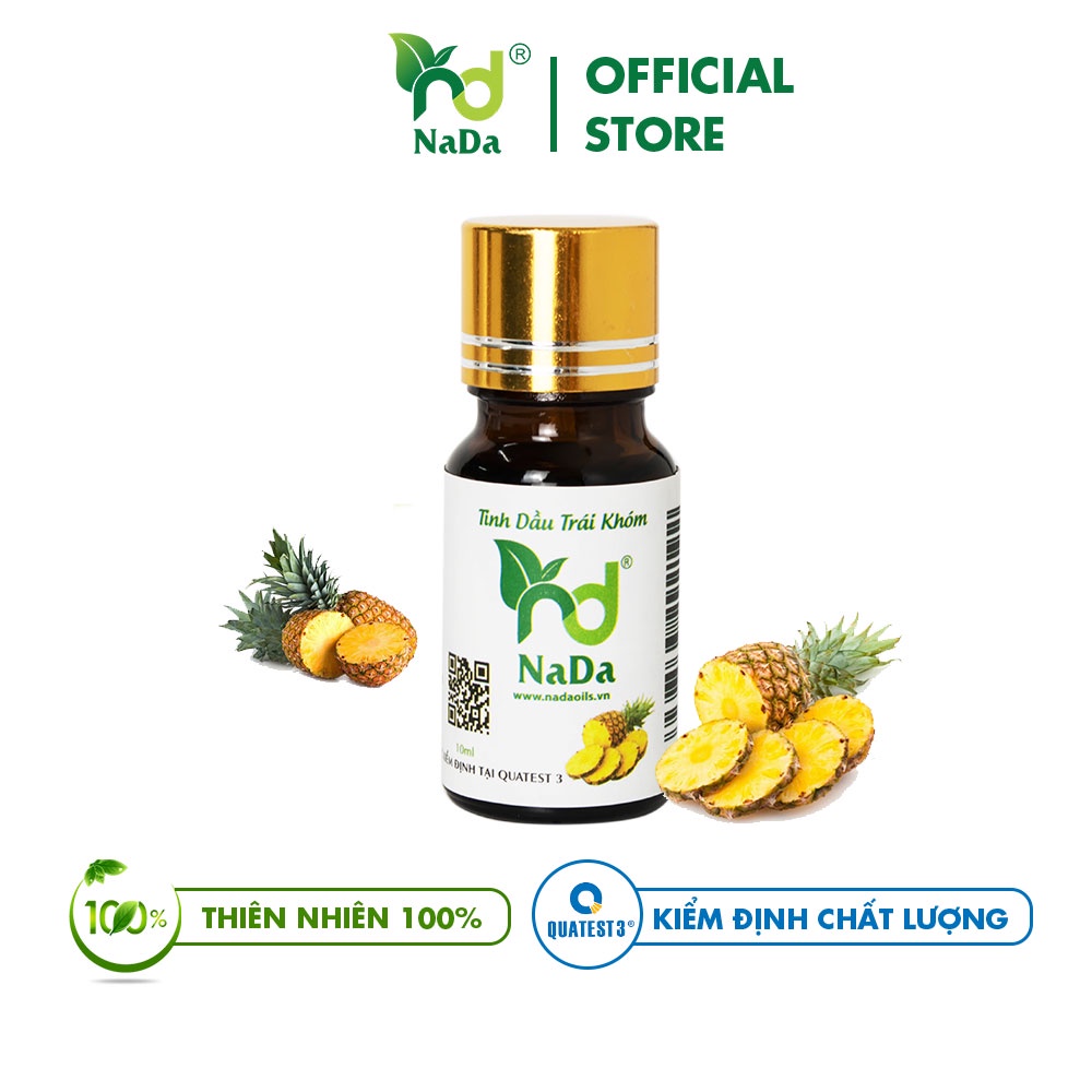 Tinh dầu Khóm nguyên chất Nada | Kiểm định QT3 | Khử mùi, lọc không khí, kích thích vị giác, giảm stress.