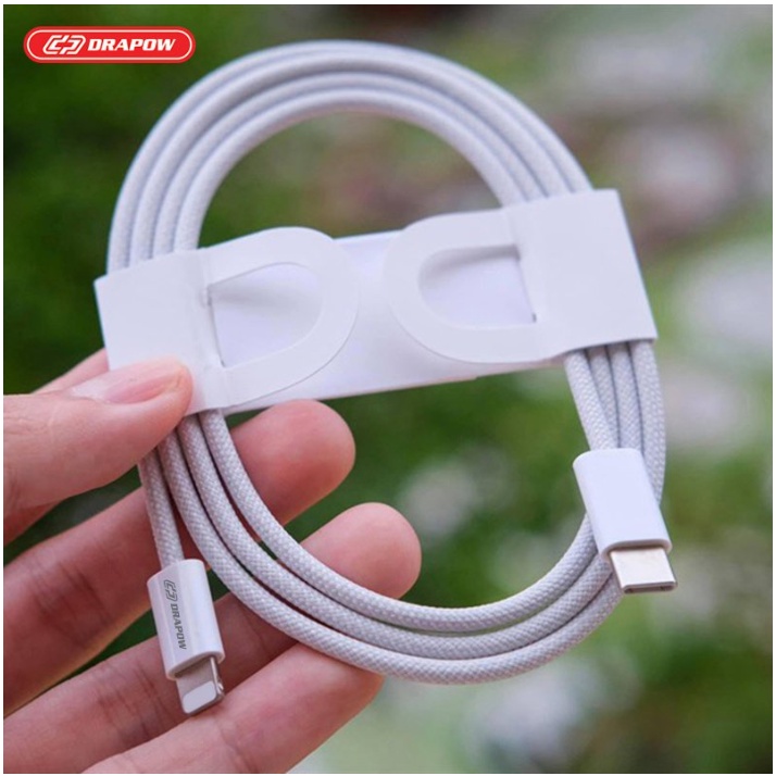Dây cáp sạc nhanh PD Type C to L iP chính hãng DRAPOW dành cho điện thoại iP xs xsmax 11 12 13 14 promax