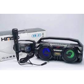 Loa Bluetooth Karaoke KM S1 – Siêu Bass Tặng Kèm Mic Hát Karaoke - Hỗ Trợ Đài FM