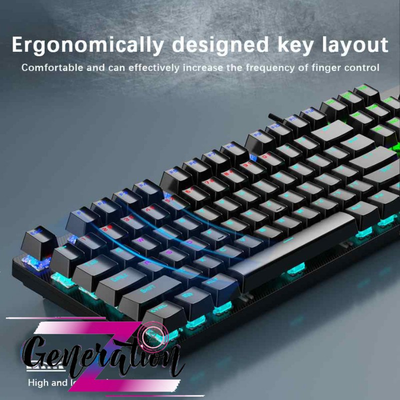 Bàn phím cơ Blue Swich Aula S2022 - Bàn Phím Cơ Đèn Nền Có Dây 104 Phím Anti-Ghosting Aula S2022
