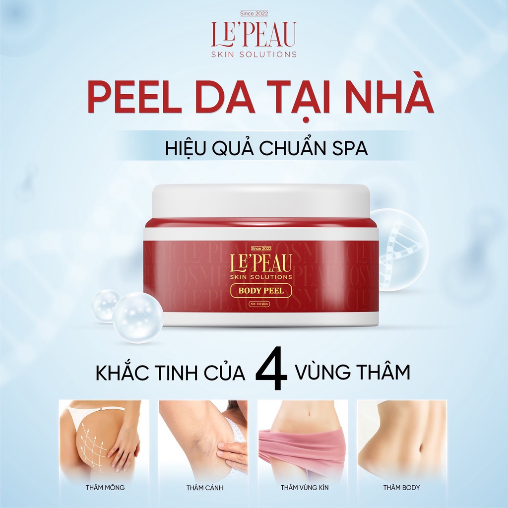 Peel body retinol, Peel nách retinol [LE'PEAU] - BÍ QUYẾT TRẮNG DA MỜ THÂM NÁM sau 7ngày, KEM DƯỠNG ẨM TRẮNG DA 150ml