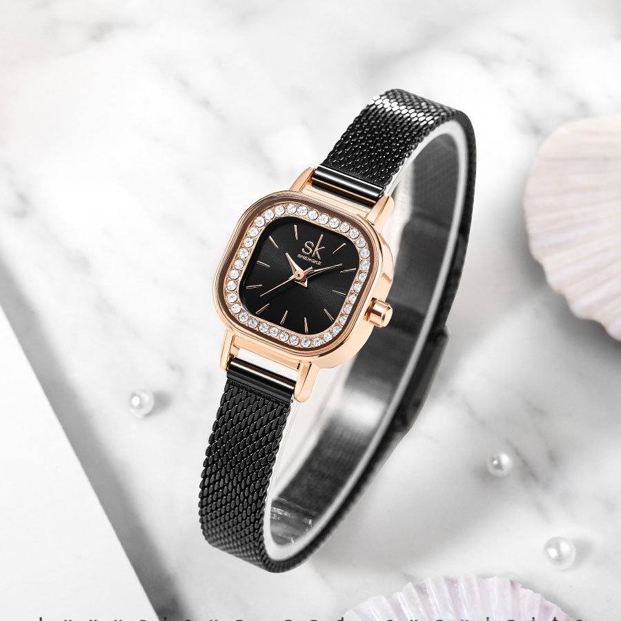 Đồng hồ nữ sk mặt vuông, đồng hồ nữ chống nước, sang trọng