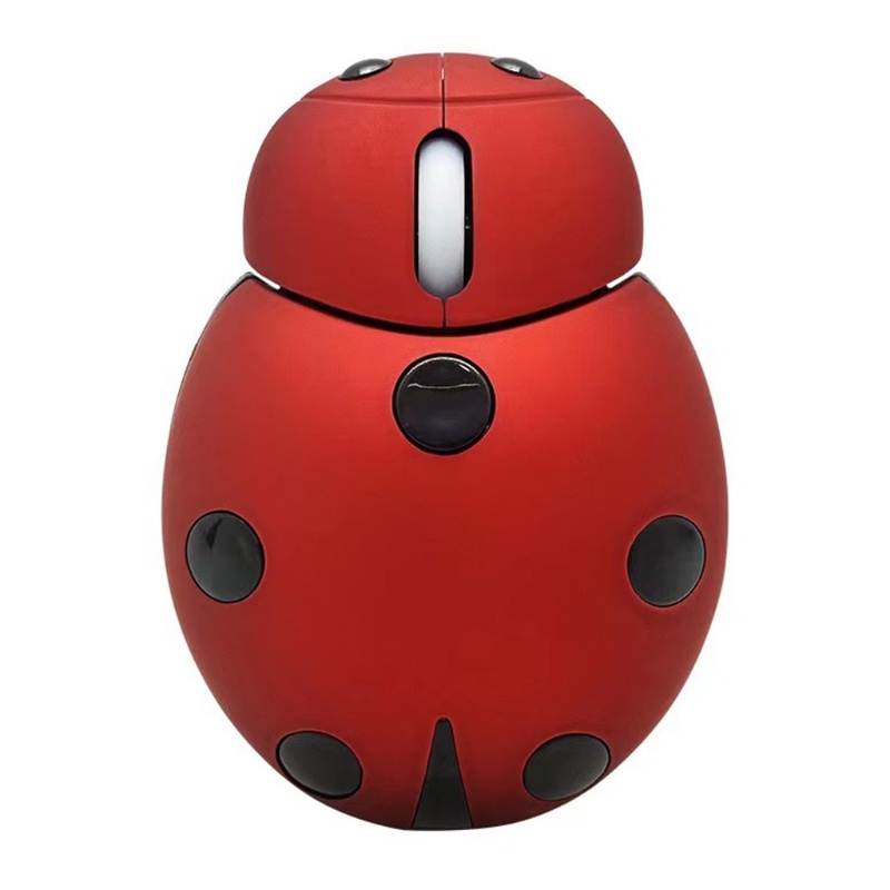 DOU Wireless Mouse 2.4GHz Small Ladybug Cartoon Mouse Suitable for Gaming Office