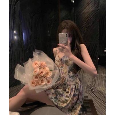 🍒🍒 Đầm 2 Dây,Váy 2 Dây Hoa Kiểu Pháp Siêu Gợi Cảm Cho Nữ🍒🍒