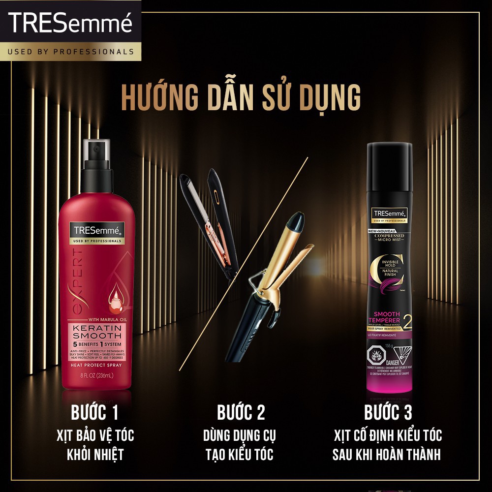 Xịt tạo kiểu tóc vào nếp mềm mượt TRESemme Compressed Micro Mist 155g