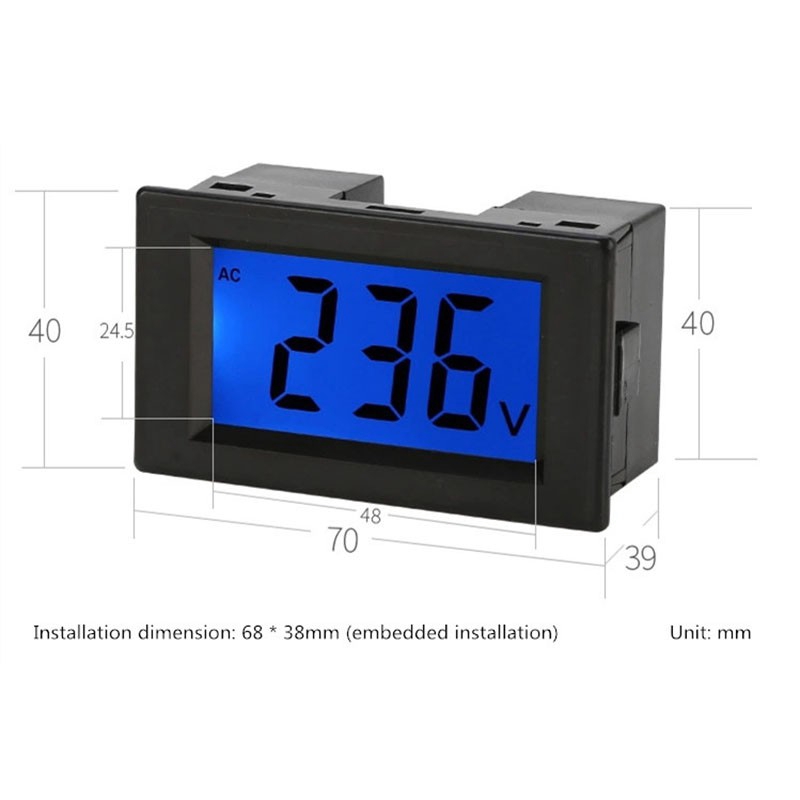 Vôn kế kỹ thuật số D85-120 2 dòng điện xoay chiều 80-500V có màn hình LCD