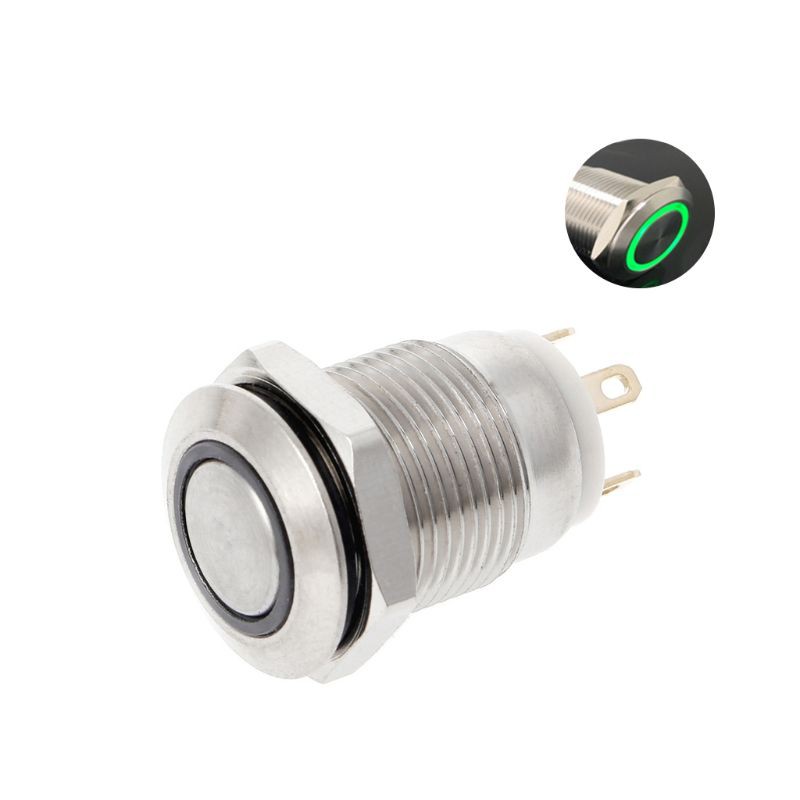 Công Tắc Nút Nhấn Có Đèn Led 12mm 3a / 220v Dc