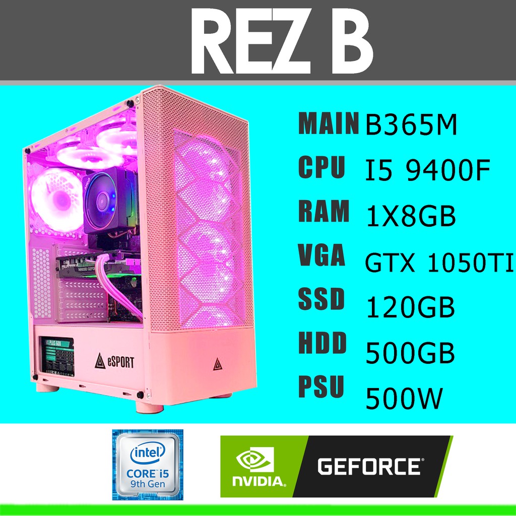 Pc gaming I5 9400F/MAIN B365M/RAM 8GB/GTX 1050TI/SSD 128GB + HDD 500GB/NGUỒN 500W/MÀN HÌNH SAMSUNG 32INCH