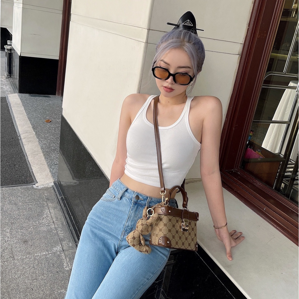 Áo croptop nữ ba lỗ dây TOPTIFY chất thun gân tăm co giãn One Last Time Top AC223 | BigBuy360 - bigbuy360.vn