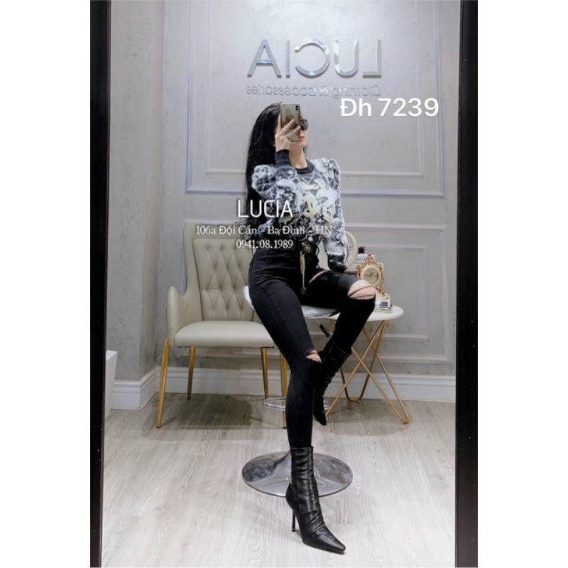 Quần jean rách gối ôm body hàng QCL1