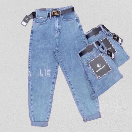 Quần jeans nữ baggy túi nắp lưng cao vải đẹp Bingshop