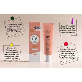 KEM CHỐNG NẮNG DƯỠNG DA NÂNG TONE DƯỢC MỸ PHẨM AYAMI COSMETICS TONE UP UV CREAM SPF50+ PA++++  NHẬT BẢN