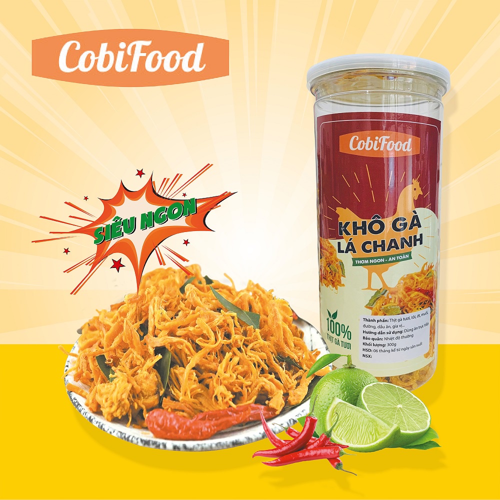 Khô gà lá chanh giòn ngon đậm vị cay vừa 50g giao hỏa tốc - CobiFood đồ ăn vặt Hà Nội giá rẻ