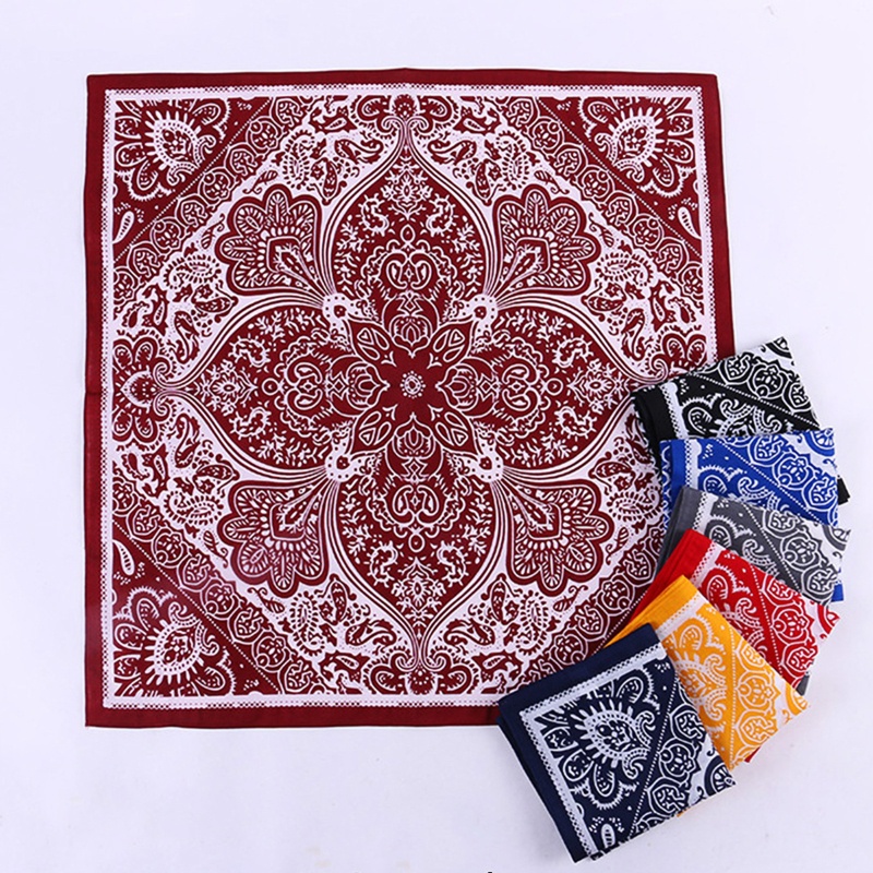 Khăn Trùm Đầu 58x58cm In Họa Tiết Hoa Phong Cách Bohemian