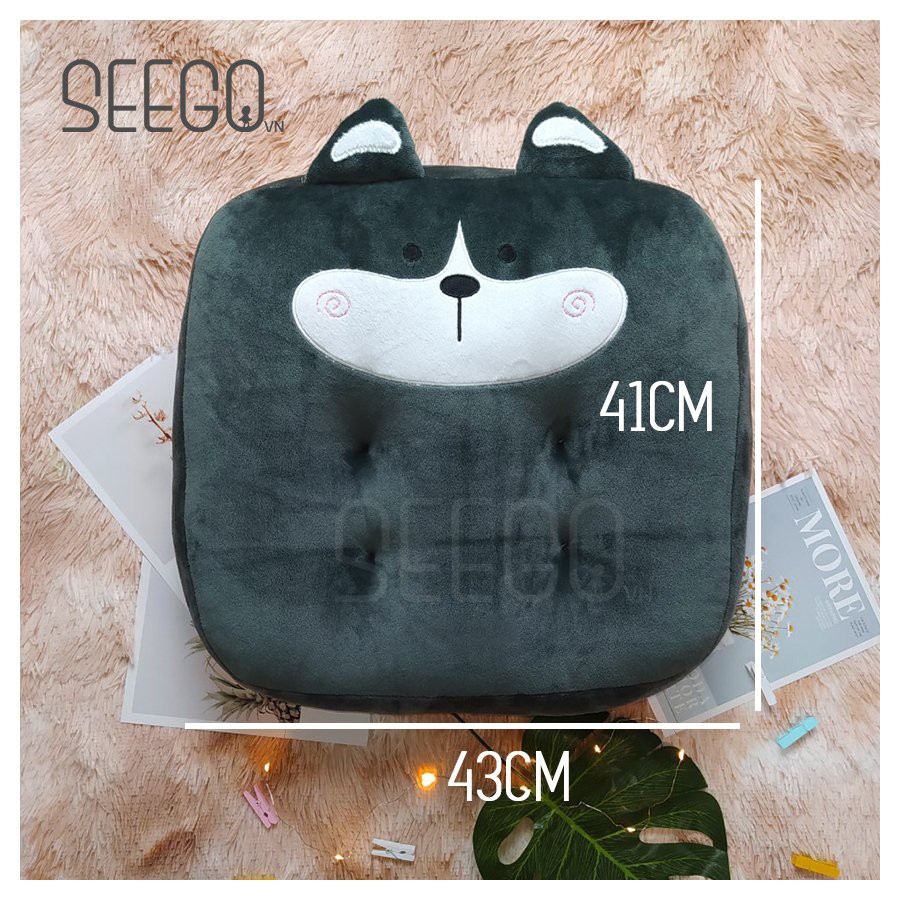 Đệm lót ngồi nâng chiều cao xe oto hình thú cute, đệm bệt dùng cho bàn trà, sofa, decor phòng