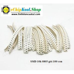 Điện trở dán 10K Ohm 0805 SMD, Euro 103 độ chính xác 1% (Gói 100 con)