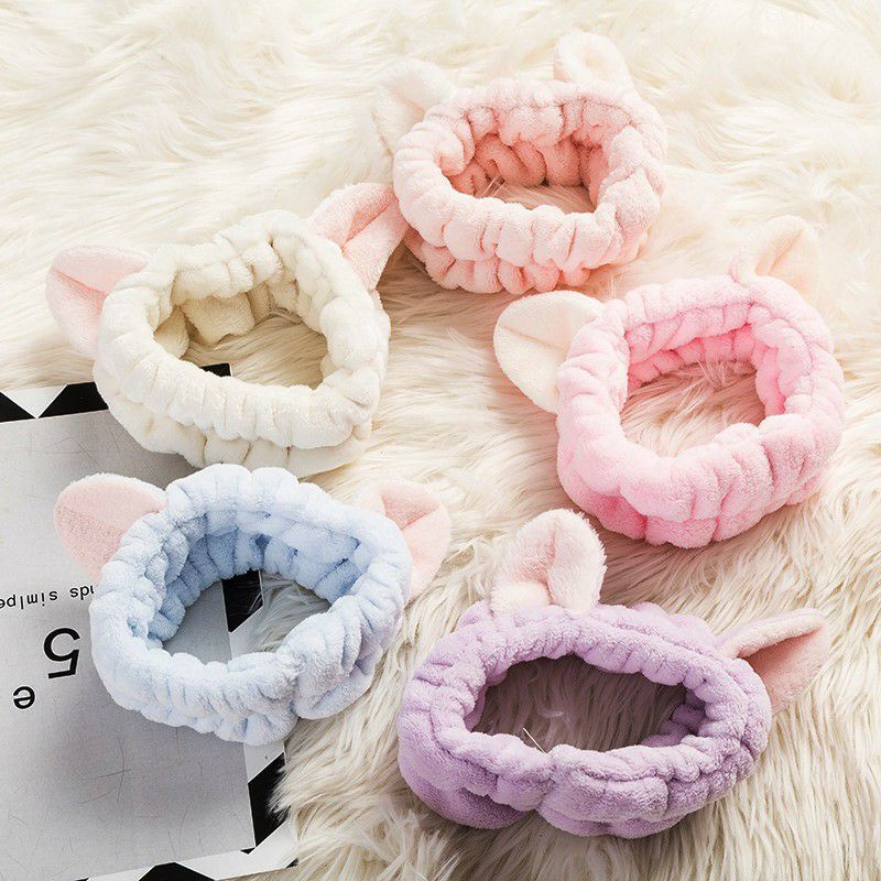 Băng đô nhung hình tai thỏ mèo Siêu Cute nhiều màu